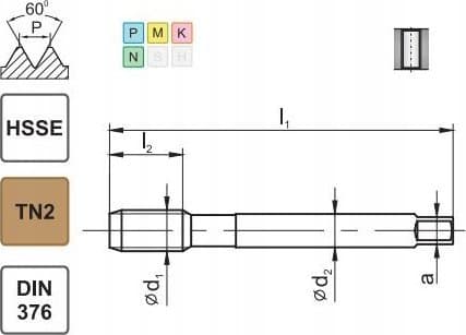 Fanar THREAD M10 DIN-376B (6H) HSSE TN 800X