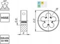 Miniatyrbild 1 av 2: FANAR DIE M10x1.25 DIN-22568 (6g) HSSE INOX