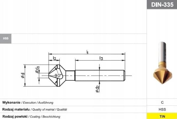 Fanar POGLEBIACZ DIN 335-C 90"*10.4 TIN HSS