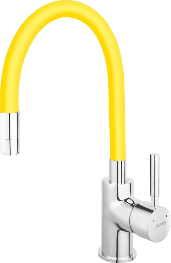 Kitchen faucet Ferro BAT.ZUMBA SINK ELAST. CHROME-YELLOW FERRO SPOUT // BF.BZA4C