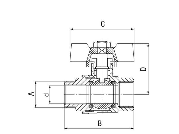 Ferro 1/2" mutteri-kierre palloventtiili KM11