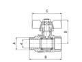 Pikkukuva 3 / 3: Ferro 1/2" mutteri-kierre palloventtiili KM11