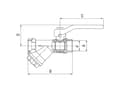Pikkukuva 3 / 3: Ferro vesipalloventtiili viistosuodattimella 5/4" KZF4 KZF4