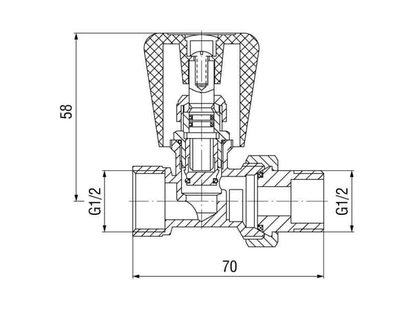 Ferro Suora patteriventtiili 1/2" ZG2Y