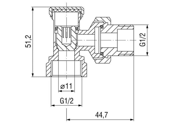 Ferro Angular radiatorventil 1/2" retur ZK2Y