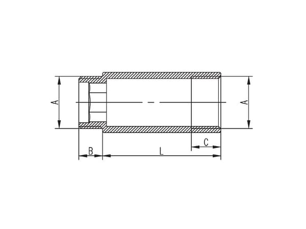 Ferromässingförlängning 3/4" 15mm gul (P115Z)