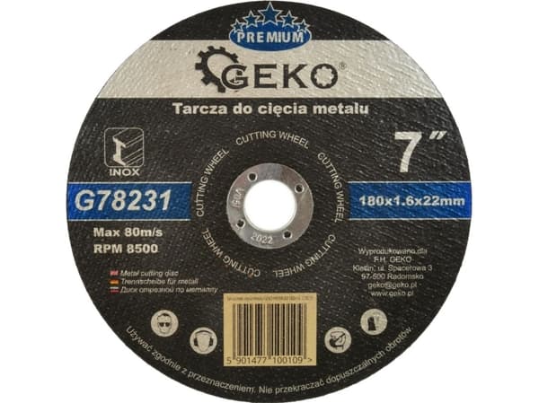 Geko PREMIUM 180x1,6 Inox kapskiva för metall (G78231)