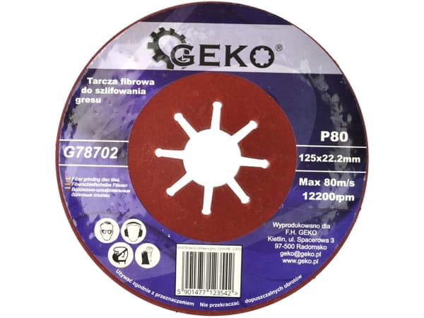 Geko fiberrondell för slipning av stengods 125mm P80 10/200 (G78702)