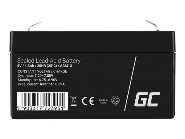 Green Cell - UPS-batteri - 1 x batteri - Sealed Lead Acid (SLA) - 1.3 Ah - svart