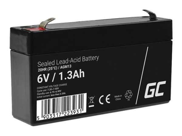 Green Cell - UPS-batteri - 1 x batteri - Sealed Lead Acid (SLA) - 1.3 Ah - svart