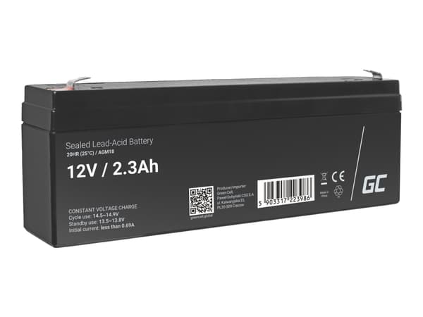 Green Cell - UPS-batteri - 1 x batteri - Sealed Lead Acid (SLA) - 2.3 Ah - svart