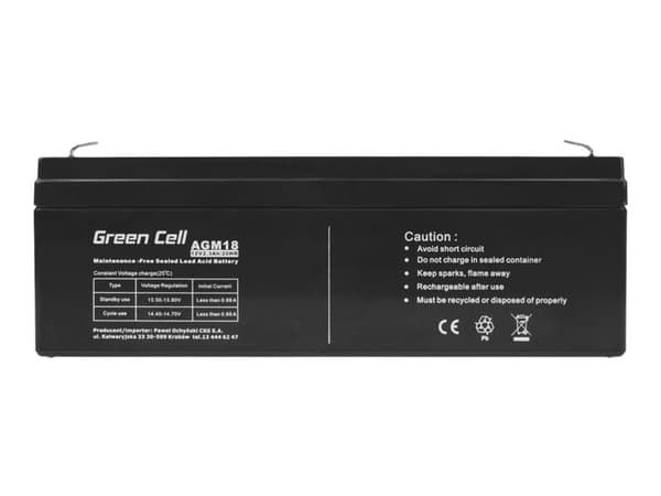 Green Cell - UPS-batteri - 1 x batteri - Sealed Lead Acid (SLA) - 2.3 Ah - svart