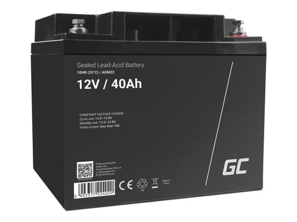 Green Cell - UPS-batteri - 1 x batteri - Sealed Lead Acid (SLA) - 40 Ah - svart