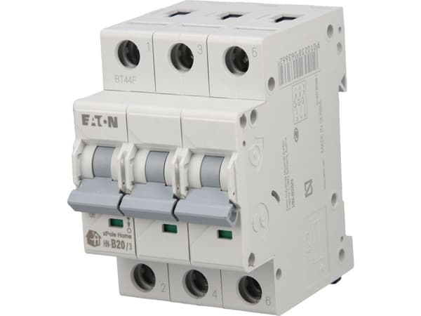 Eaton Miniature circuit breaker 3P B 20A 6kA AC xPole Home HN-B20/3 194882