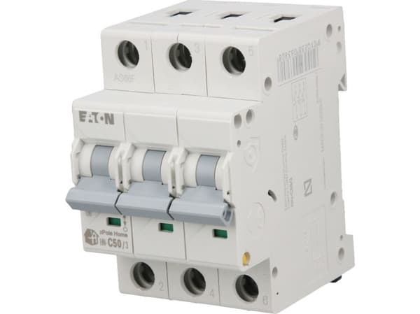 Eaton Miniature circuit breaker 3P C 50A 6kA AC xPole Home HN-C50/3 194896