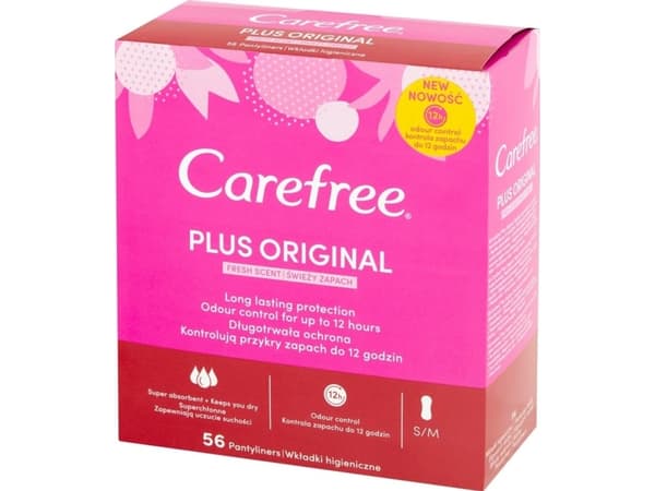Johnson & Johnson Carefree Plus Original Fresh Scent sanitetsbind - frisk duft 1 pakke - 56 stk.