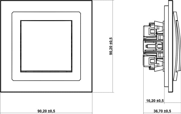 Karlik DWP-4.1, Trykknapkontakt, IP20, IP44, 250 V, 10 A