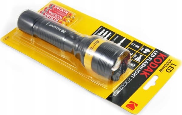 Kodak Flashlight LED Tourist Flashlight Kodak Focus 157 60lm Ip62 Zoom + 3 Batteries