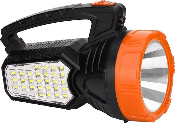 Oppladbar LED-lommelykt 180lm med ekstra sidelys 860lm og solcellepanel LB0168
