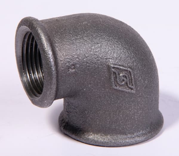 Opal Reducerande armbåge A1 mutter 1x1/2" sort - B90R 25X15