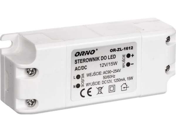 Orno LED power supply 12V DC 15W 1,25A IP20 (OR-ZL-1612)