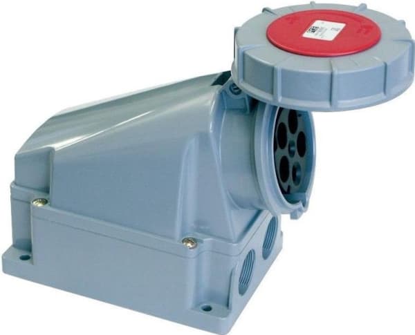 PCE Fixed socket 63A 5P 400V red IP67 (135-6p)