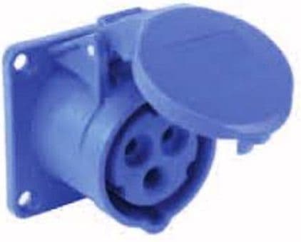 PCE Panel socket 16A 3P 230V 75 x 75 blue IP44 (313-6f5)