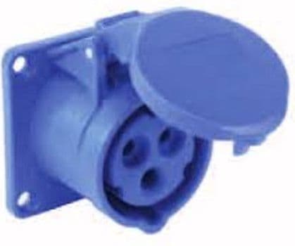 PCE Panel socket 16A 3P 230V 75 x 75 blue IP44 TWIST (313-6f7)