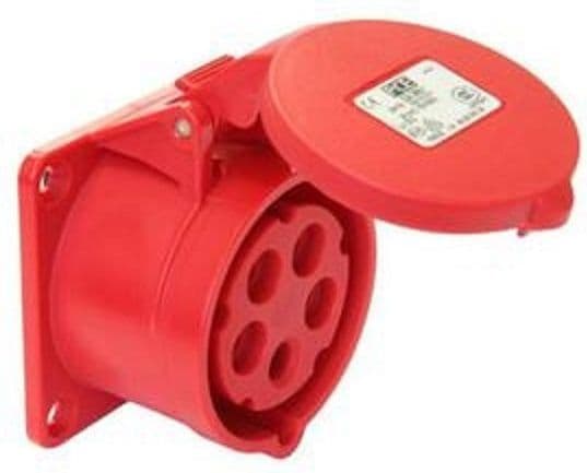 PCE Panel socket 16A 5P 400V red IP44 (315-6f7-rvx)