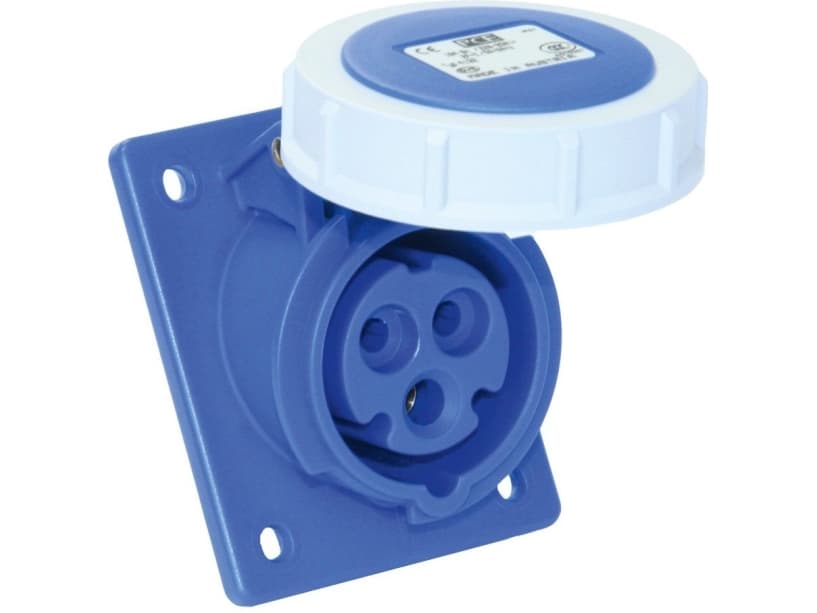 PCE Slanted panel socket 3P 16A 230V blue (4132-6F8)