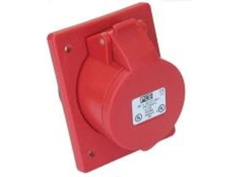 PCE Slanted panel socket 16A 4P 400V 70x85 red IP44 TWIST (414-6)