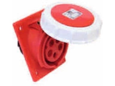 PCE Slanted panel socket 16A 5P 400V 80 x 97 red IP67 (4152-6f78)