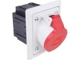 Paneluttag med dosa 32A 5P 400V /80x97/ grå IP44 TWIST 425-6pkg