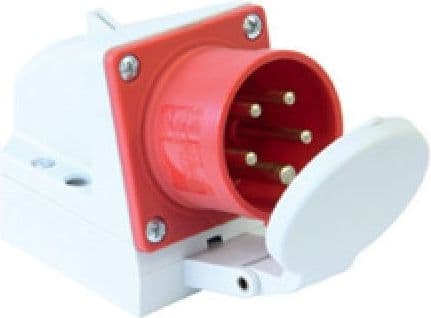 PCE Receiver plug with a flap 16A 4P 400V red IP44 (514-6d)