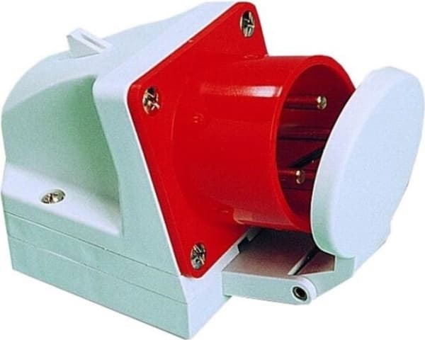 PCE Receiver plug with a flap 32A 4P 400V red IP44 (524-6d)