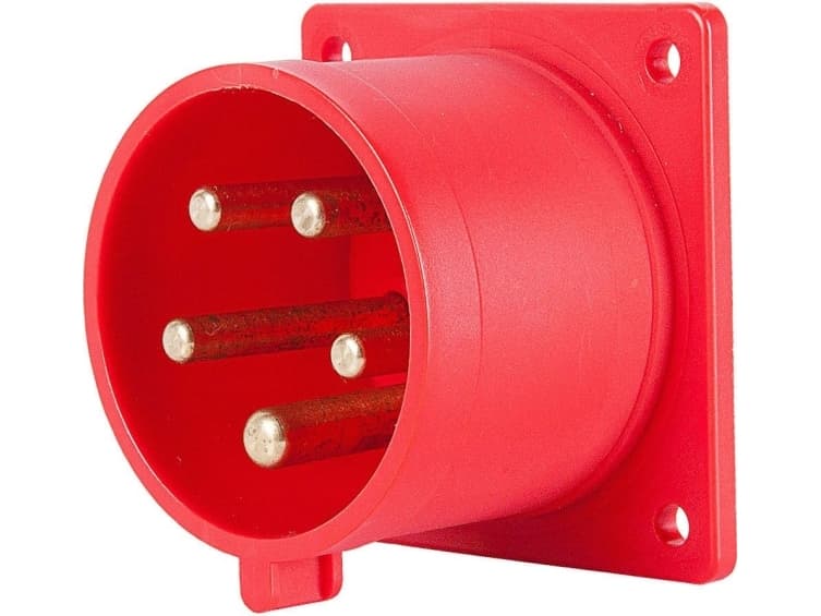 PCE Panel plug 16A 4P 400V red IP44 (614-6f3)