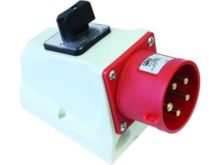 PCE Receiver plug with combi switch 16A 5P 400V red (615-6W)