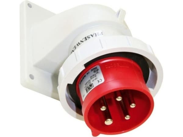 PCE Pääkorttipistoke vaiheensiirtimellä 32A 5P 400V punainen IP67 TWIST (778252-6)