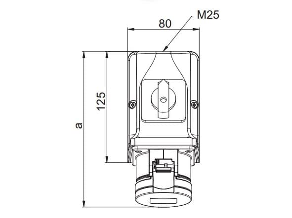 PCE Combi socket with disconnector 0-1 16A M25 16/5 400V IP44 915-6w