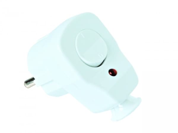 PCE Elbow plug 16A IP20 2P + Z with switch 0-1 and white diode (9002216)