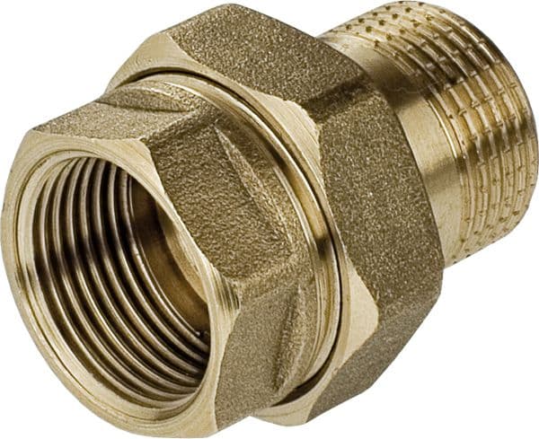Perfexim rak dubbelnippel i mässing med 1/2" kulände (07-147-0150-000)