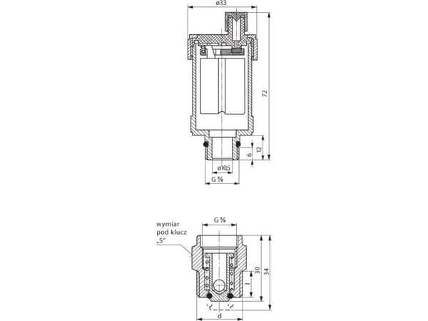 Perfexim ventilautomatik MINI 3/8 9003+S G3/8 Z PN10 (20-400-0003-000)