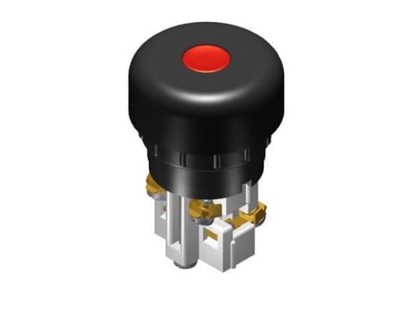 Promet Steering button 38mm red 1Z 1R spring-return - W0-N1-1UP C