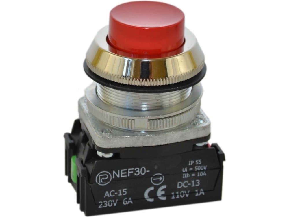 Promet 30mm red push button 1Z 1R (W0-NEF30-W XY C)