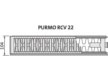 Purmo Ramo Valve Compact RCV22 600 x 600mm patteri (F0G2206006011300)
