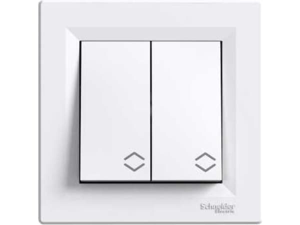 Schneider Electric ASFORA dubbel tvåvägsbrytare vita skruvplintar (EPH0600321)