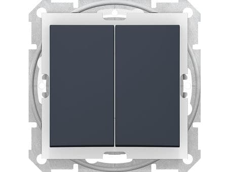 Schneider Electric Sedna dubbel ljusströmbrytare IP44 grafit (SDN0300470)