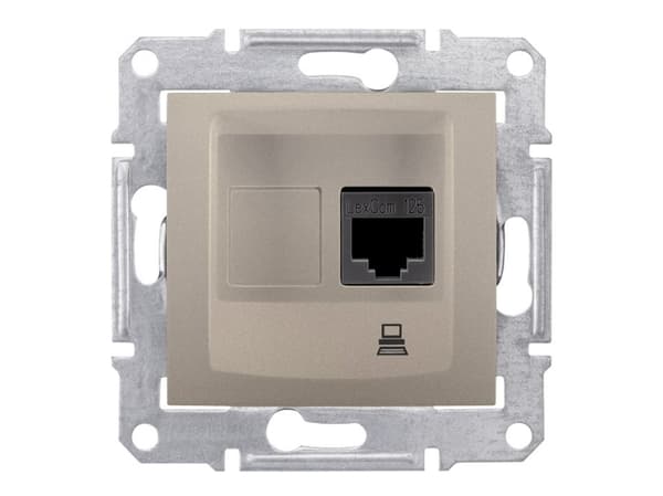 Schneider Electric Sedna, RJ-45, UTP, 5e, Alumiini, Titaani, IP20, 71 mm