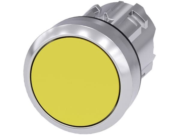 Siemens 3SU1050-0AB30-0AA0 Tryckknapp Frontring metall, högglans, rund knapp Silver, gul 1 st