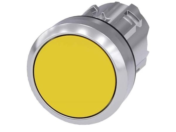 Siemens 3SU1050-0AB30-0AA0 Tryckknapp Frontring metall, högglans, rund knapp Silver, gul 1 st